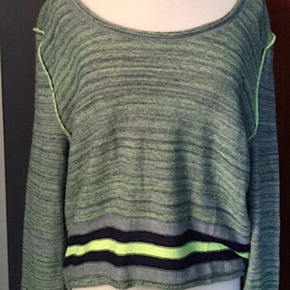 Vintage Havana Bohemian Green Striped Crewneck Sweater